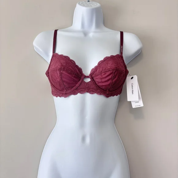 Calvin Klein Women's Size 32B Seductive Comfort With Lace Full Coverage Bra NWT - Picture 4 of 7